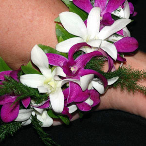 Fresh Dendrobium Orchid Haku Anklet Aloha Hawaiian Flowers