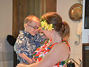 hawaiian flower wedding ring bearer