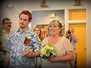 hawaiian flowers wedding mother son