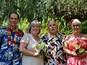 hawaiian wedding flowers family portrait